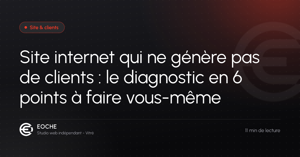 Site internet qui ne génère pas de clients : le diagnostic en 6 points à faire vous-même