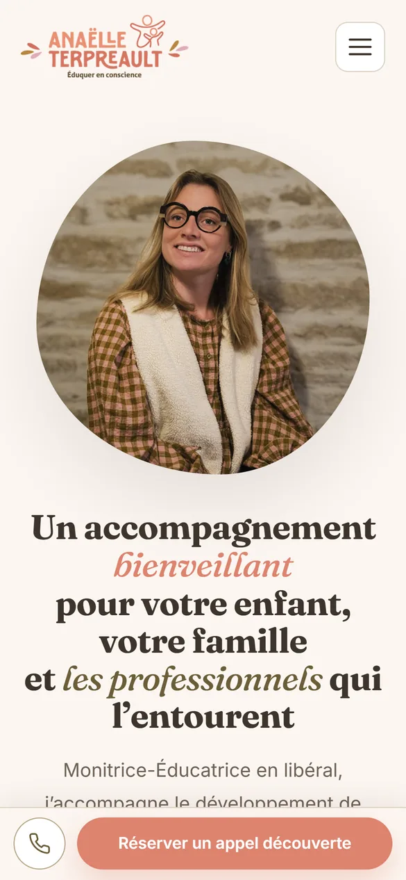 Le site d’Anaëlle Terpreault sur téléphone