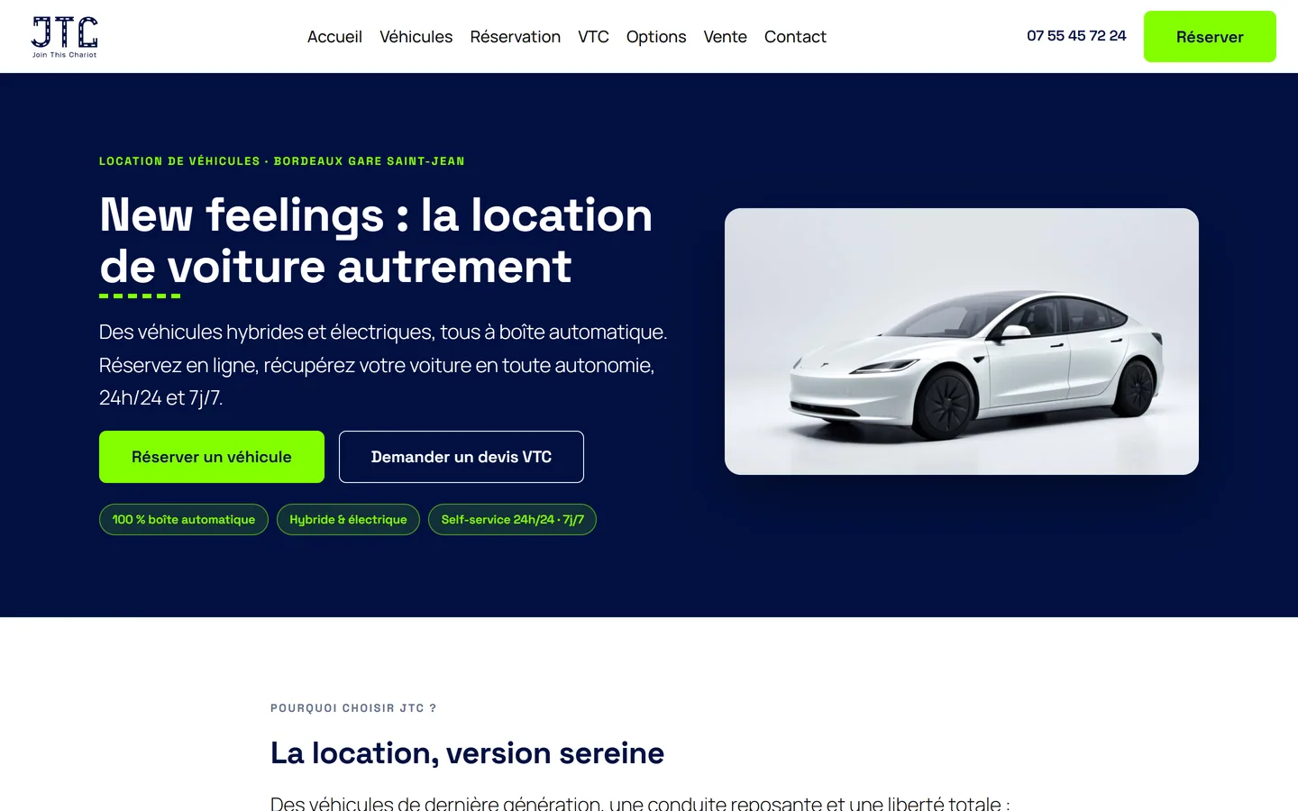 Page d’accueil de JOIN THIS CHARIOT, location de véhicules à Bordeaux